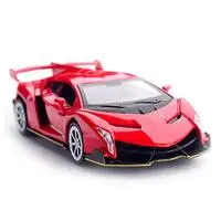 Red 1:32 Veneno литая под давлением модель автомобиля звуковой светильник вытяните назад автомобиль игрушка автомобиль подарок на день рождения коллекционная игрушка - Цвет: Red