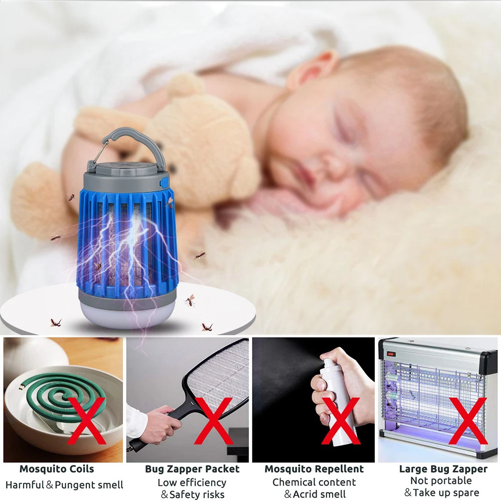 Уличная лампа ловушка для насекомых светодиодный водонепроницаемый фонарь 3 в 1 с