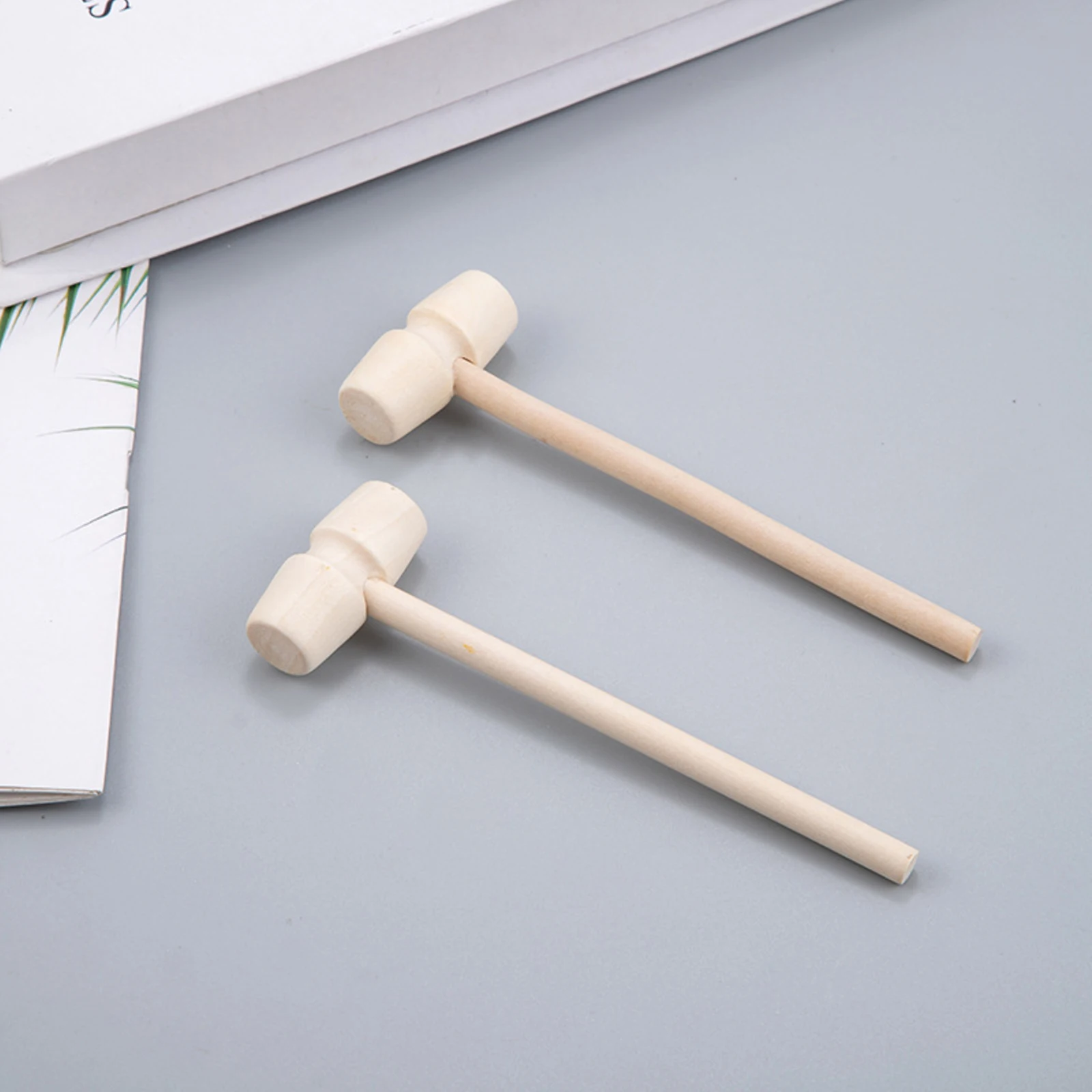 

10 Pcs Hammer Toys Solid Wood Flat Head Hitting Hammer Mallets Mini Hammers Educational Toy For Home