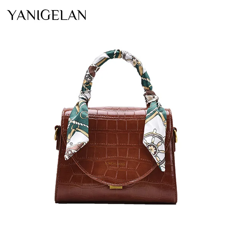 

YANIGELAN Ladies Crocodile Pattern Shoulder Bag Luxury Handbags And Purse Crossbody Pack Pu Leather Vintage Messenger Bag Bolsos