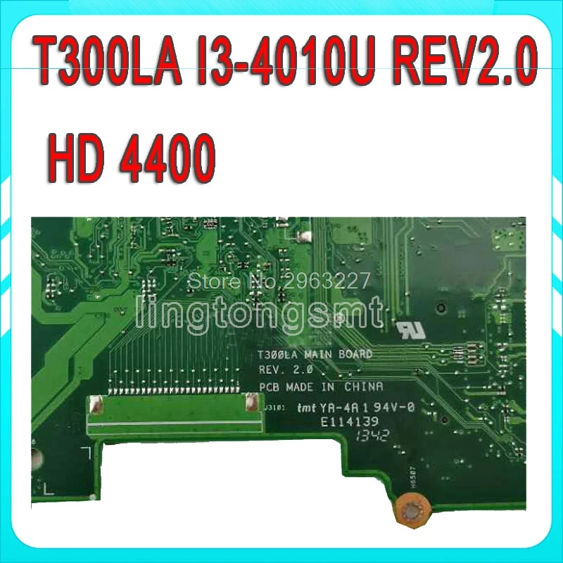 Оригинальная материнская плата для ноутбука For Asus T300LA REV2.0 i3 4010u процессор на плате
