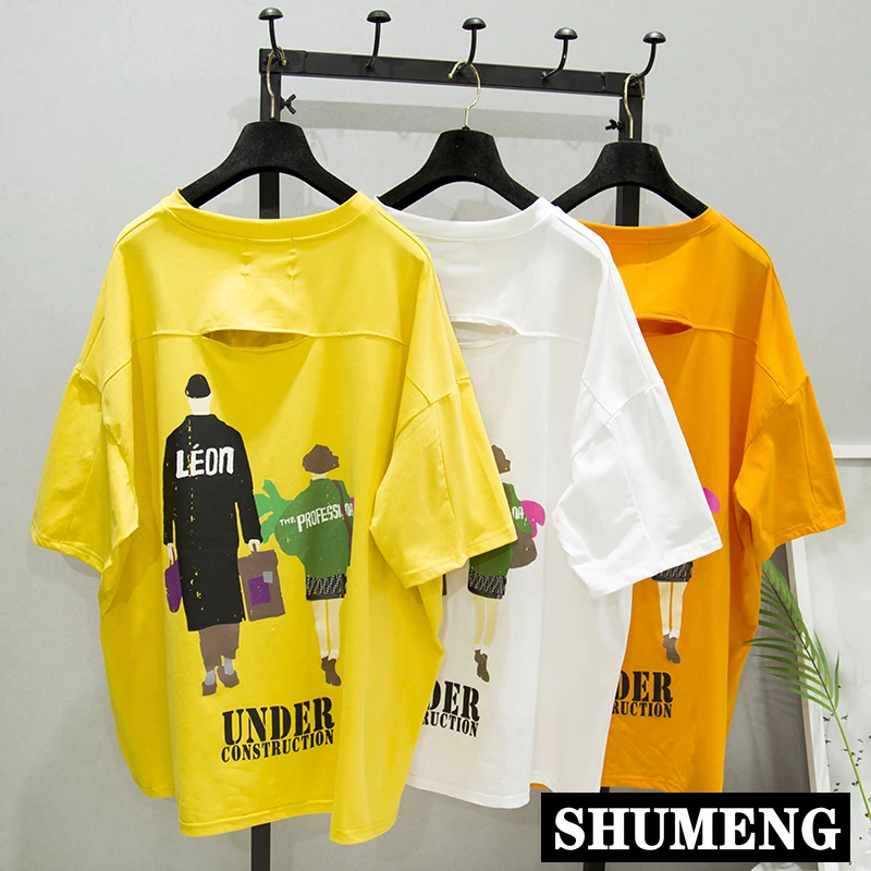 Уличная одежда базовая футболка из 100% хлопка свободная с коротким рукавом и