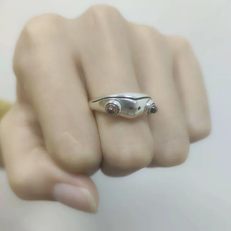 

Fashion Cute Frog Ring Frog Lady Cartoons Open Ring Men Retro Punk Animal Figure Ring Fashion Party Bohemian Hip Hop Jewelry