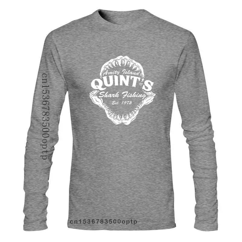 

New 2021 2021 Cool Tee Shirt Quint's Shark Jaws Fishings Amity Island 70's Movie T-Shirt Fashion Cotton T-shirt