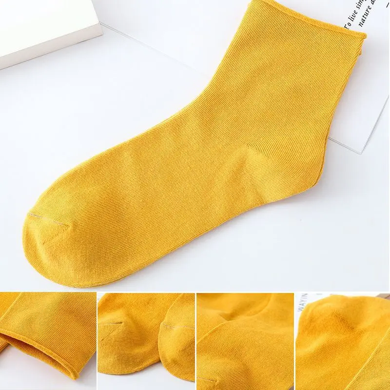 

Cozy Socks Women Spring And Autumn Fashion Breathable Solid Color Deodorant Sport Sock Female Kobieta Skarpety Femme Stocking