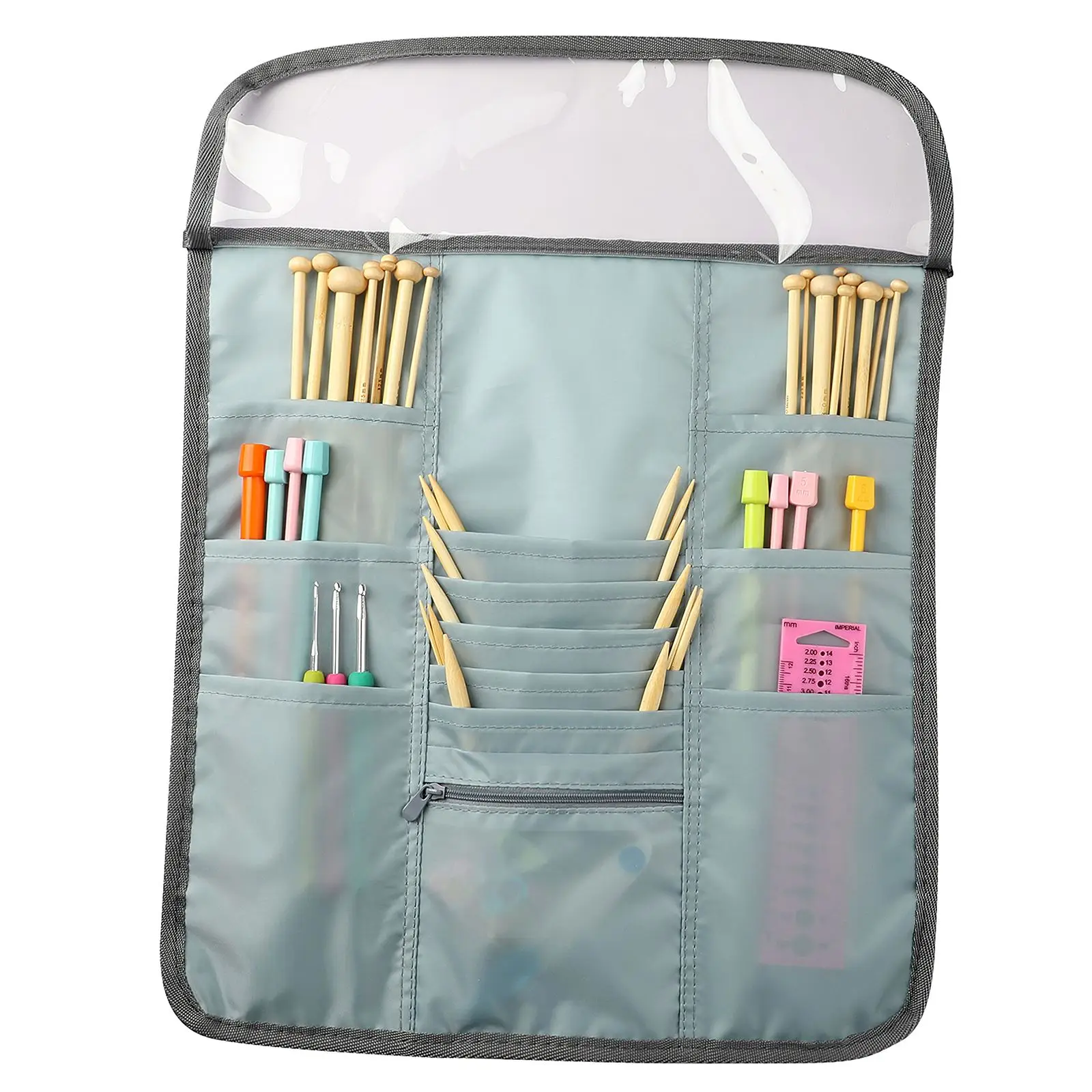 

Чехол для инструментов из ткани Оксфорд, прозрачный карманный органайзер для рулонов игл и ткани для шитья, держатель для хранения