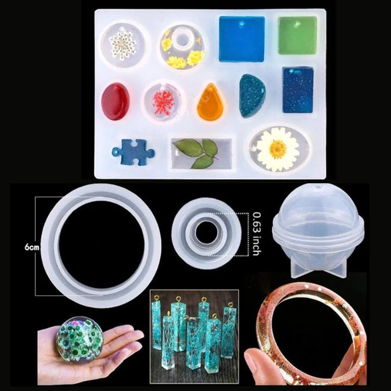 

DIY Necklace Pendant Casting Silicone Mould Crafts Jewelry Earrings Making Tool Handmade Crystal Epoxy Resin Mold