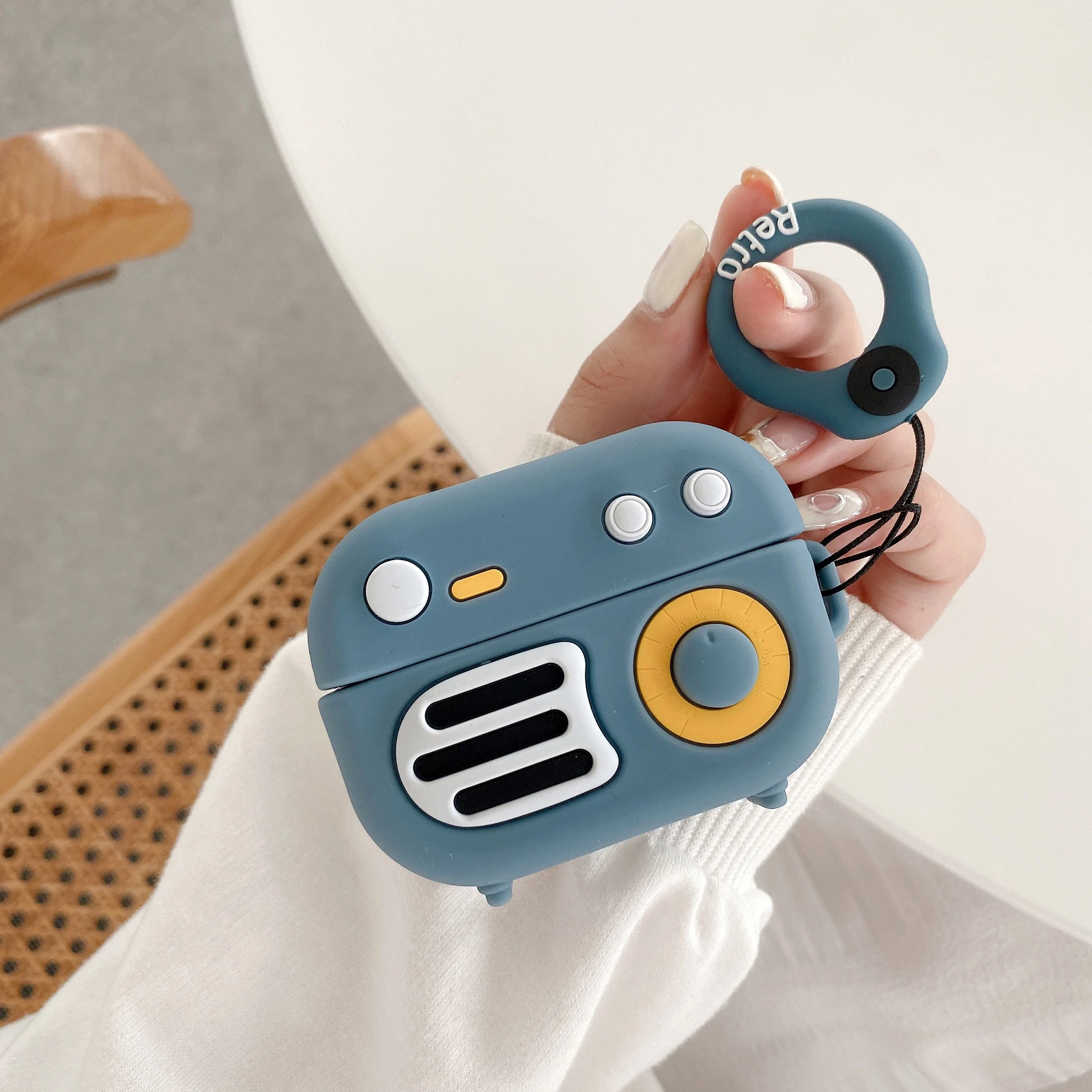 

Fashion Retro Radio Case For Airpods 1 2 Pro Wireless Bluetooth Earphone Box TPU INS Trend Creative Cover