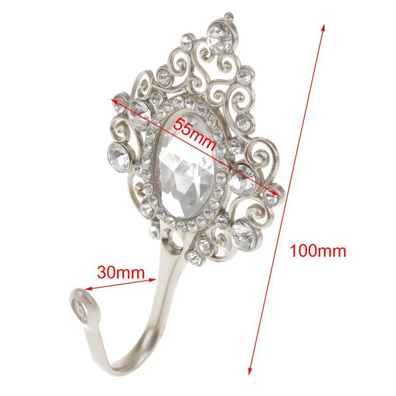 

CSS 2 Piece Luxury Shiny Curtain Hanger Tieback Wall Mounted Hook Tassel Hook Hat Coat Clothes Bag Hanger Holder Home Hotel Deco