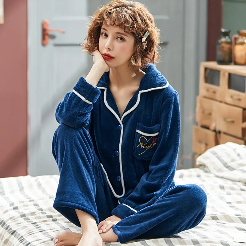 Женская бархатная Пижама кораллового цвета плотный теплый кардиган в Корейском