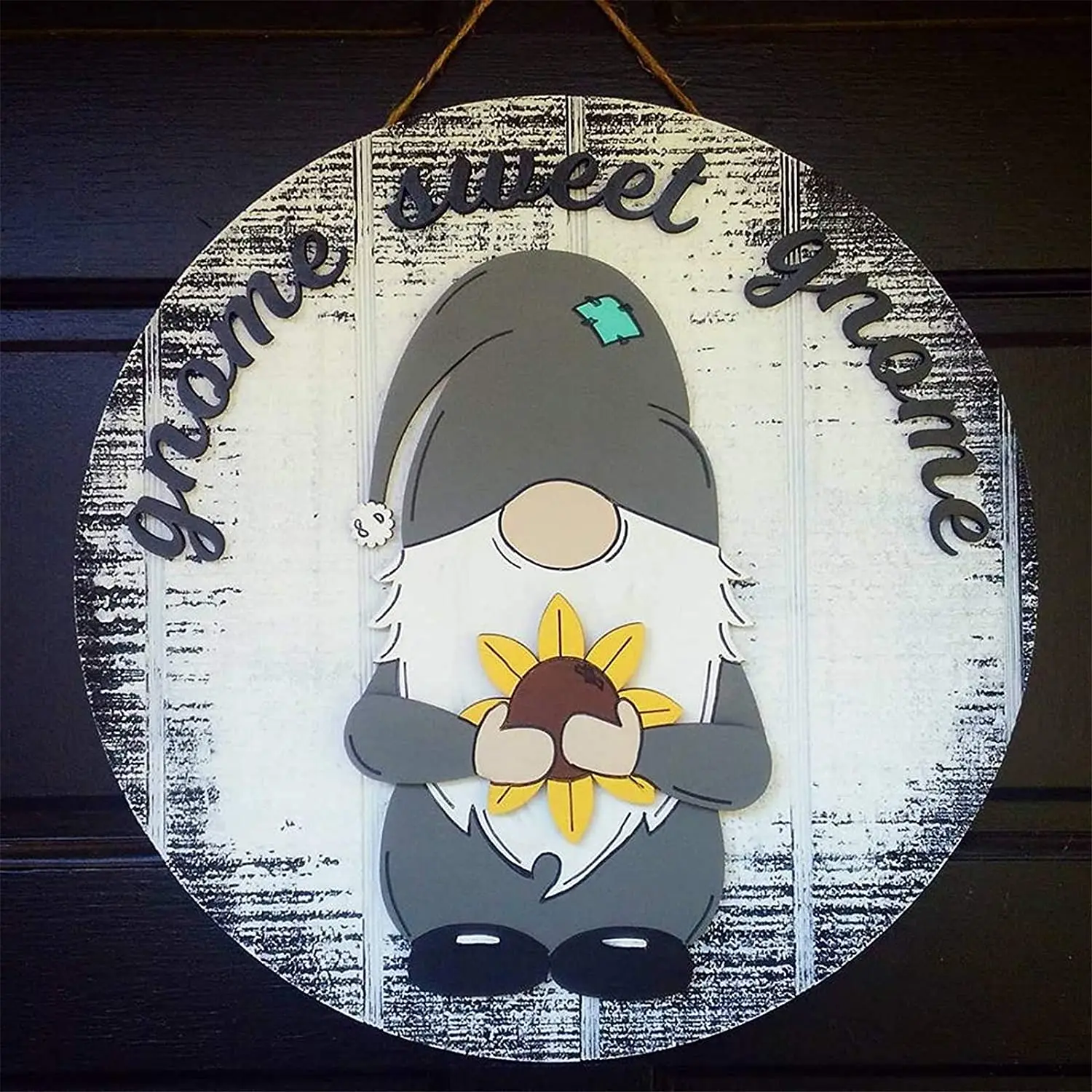 

Triple Gnome Interchangeable All Season Welcome Sign Rustic Farmhouse Front Door Hanger for Home Porch Decor L23