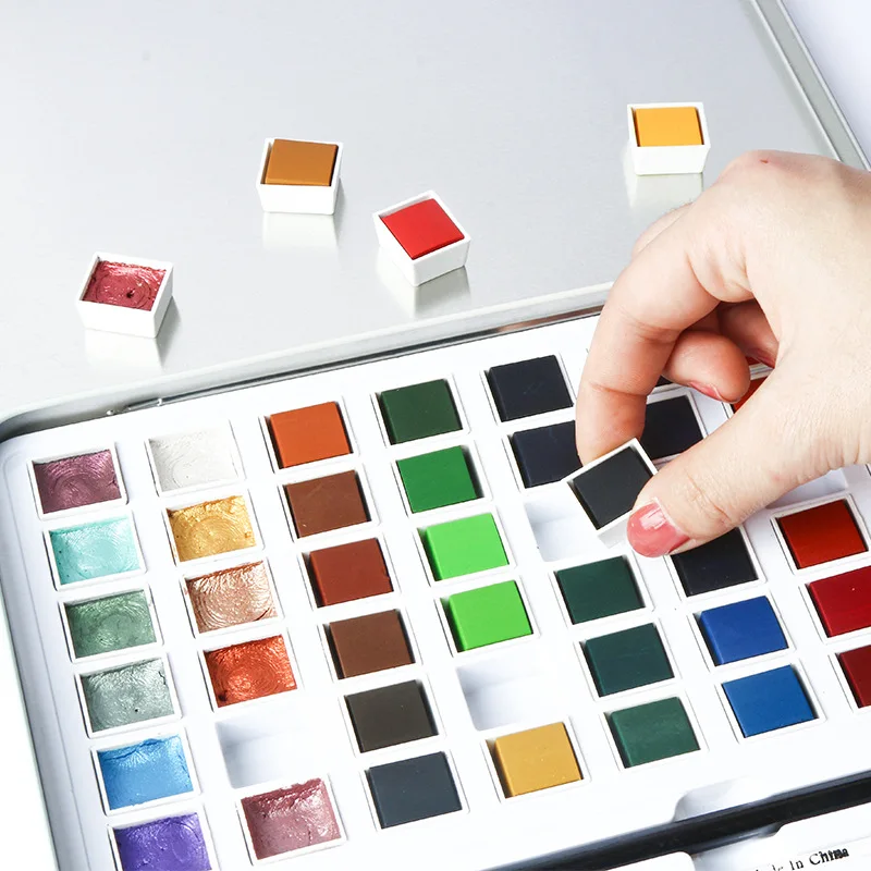 Профессиональный 36/48 цветов пигмент Твердые акварельные краски набор 12