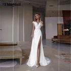 Шикарные блестящие Длинные свадебные платья Бохо С Боковым Разрезом, сексуальные женские пляжные вечерние свадебные платья, платье для невесты в сельском стиле