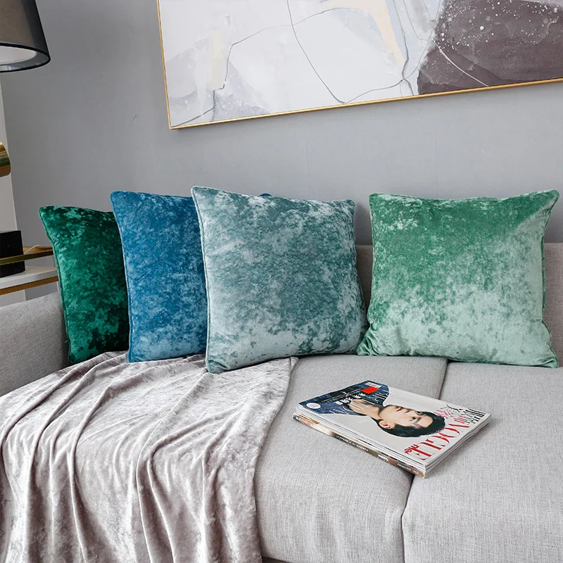 

21 colors Nordic INS soft ice velvet decorative cushion cover 50*50 sofa pillow cover solid plush chair office bedroom pillowcas