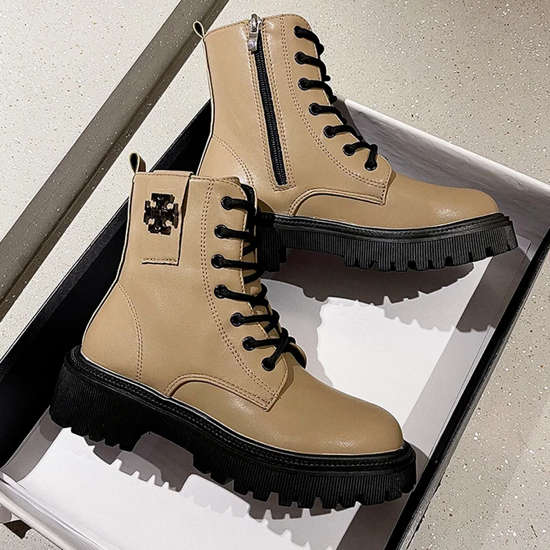 

Женские короткие ботинки из искусственной кожи, теплые ботинки на толстой подошве и квадратном каблуке, женские зимние ботинки на шнуровке,...