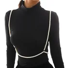 Женская цепочка на плечо, с имитацией жемчуга, ручной работы, Геометрическая бусина
