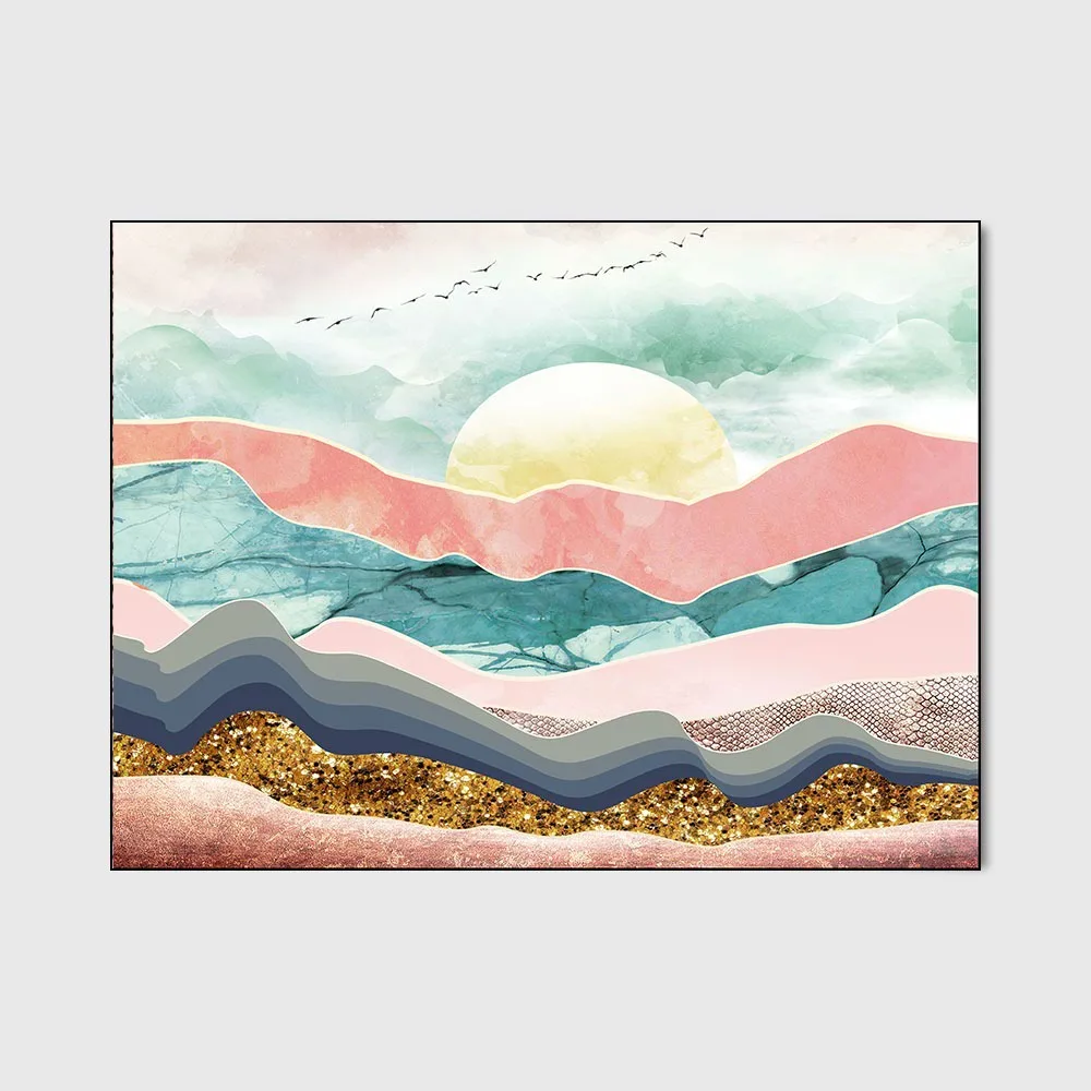 

Pink green landscape sun bedroom room decoration living room carpet non-slip door mat bed side carpet wardrobe floor mat