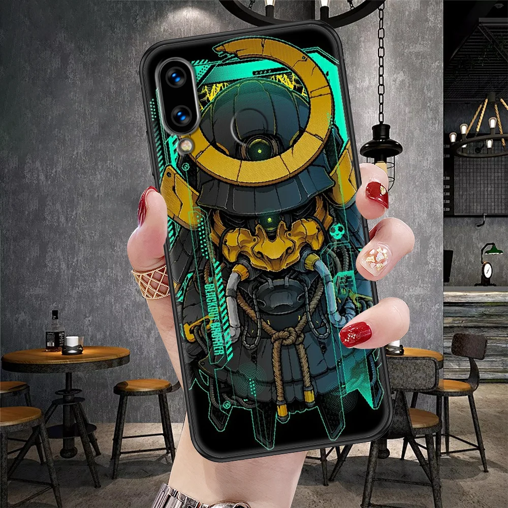 Японская телефонная защитная крышка с изображением японской маски самурая-они на чехол для Huawei Honor 6A 7A 7C 8A 8X 8 9 9X 10 10i 20 Lite Pro черного цвета роскошный мобильный чехол приятный на ощупь.