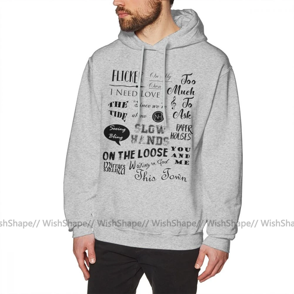 Niall Horan худи с мерцающими песнями Niall Horan толстовки с капюшоном белый Хлопковый пуловер с капюшоном мужские стильные осенние толстовки с капюшоном - Цвет: Gray