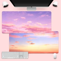 pink cloud sky computer laptop anime mouse mat gaming mousemat large gamer soft keyboard pc desk mat takuo anti slip comfort pad