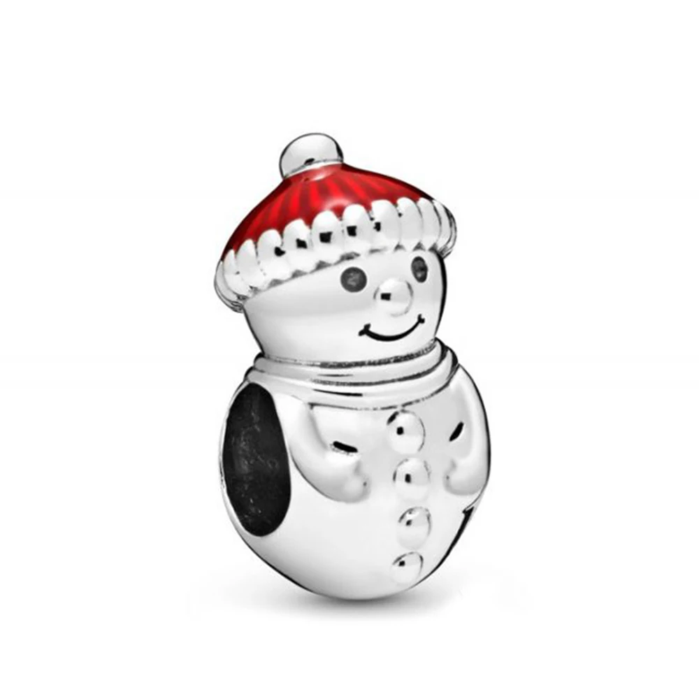 798478C01 Зима 925 серебро DISNE MI mouse Рождественский Снеговик и Санта шляпа карусель маленький пингвин Шарм DIY бисерные аксессуары - Цвет: 798478C01
