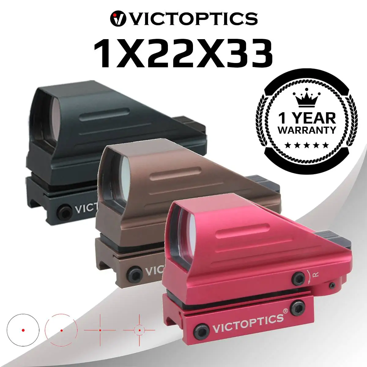 

VictOptics Z3 1x22x33 Red Dot Sight Green&Red Illumination Adjustment Four Kinds Of Reticles For Firearms Hunting Airsoft AR15