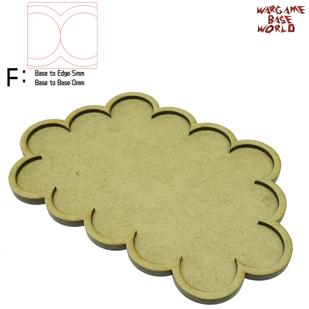 Wargame Base World-Movement Tray-20 цоколей 32 мм круглой формы MDF - Цвет: edge5basetobase0