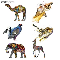 zotoone colorful animals patches stickers for kids iron on transfers for clothes t shirt heat transfer accessory appliques g
