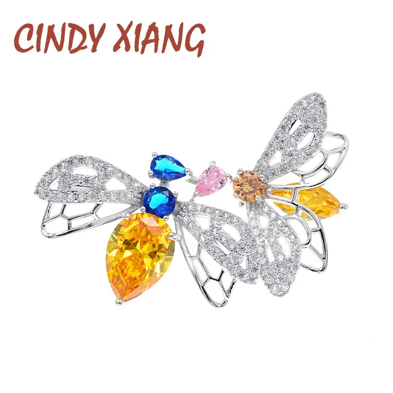CINDY XIANG Роскошные фианиты броши в виде пчел для женщин медные ювелирные изделия