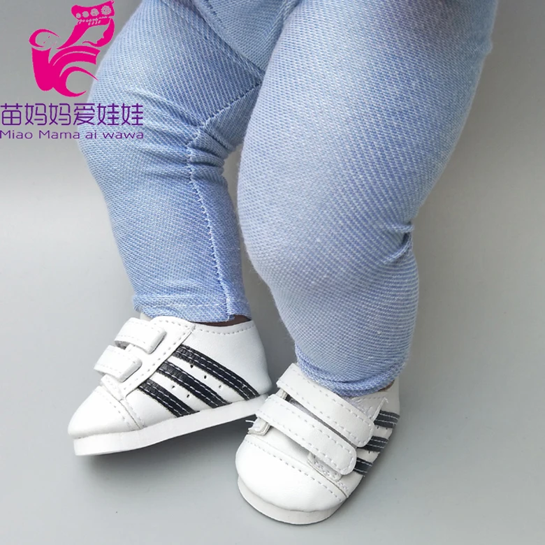 Обувь для кукол малышей 43 см белые кроссовки девочек 18 дюймов повседневная обувь