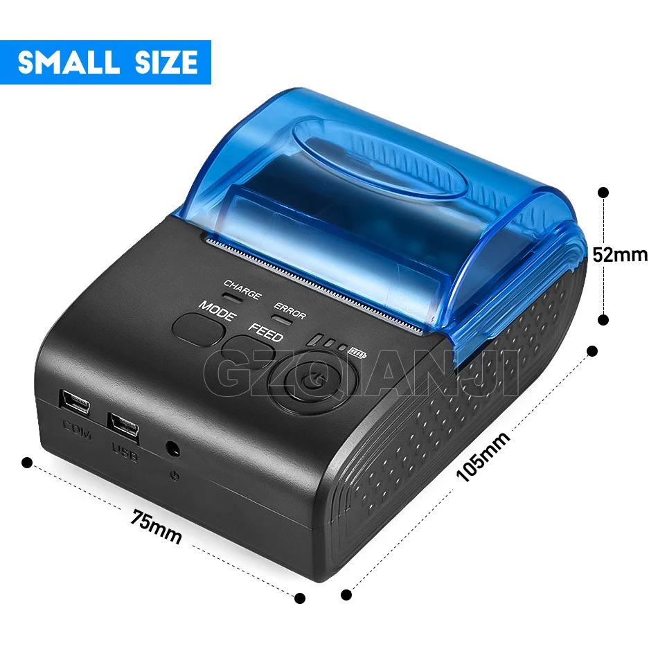 58 мм Термопринтер Bluetooth Android термопринтер POS чековый принтер Счетная машина для супермаркета портативный принтер GZM5802