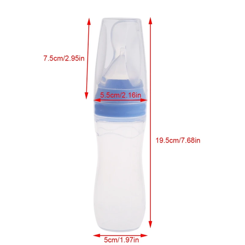 

1Pc Infant Baby Silicone Feeding With Spoon Feeder Food Rice Cereal Bottle 120ML
