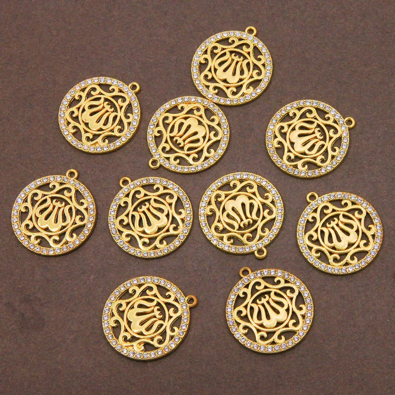 3 шт./лот золотые ожерелья с мусульманскими подвесками Аллах религиозные