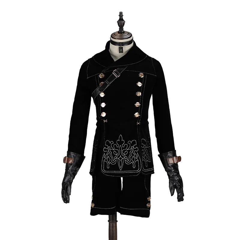 Costumes NieR Automata jorha NO.9 type S маскарадные костюмы 9S Униформа топ+ брюки+ сумка+ перчатки+ ожерелье+ тени для век парик меч сапоги обувь - Цвет: Costumes