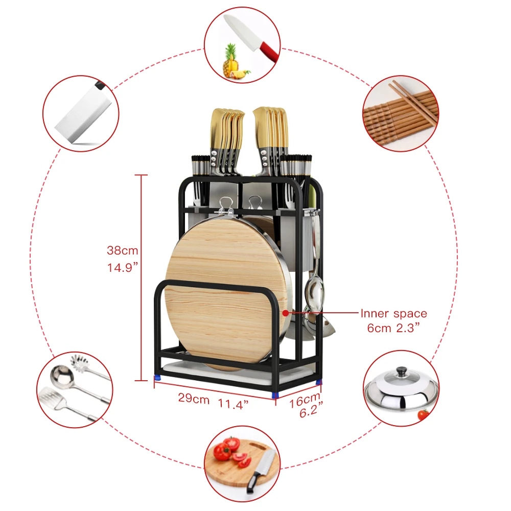 Кухонная полка из нержавеющей стали стеллаж для горшков держатель крышки