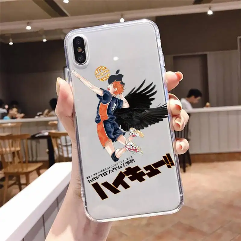 

haikyuu Anime volleyball boy Phone Case Transparent soft For iphone 5 5s 5c se 6 6s 7 8 11 12 plus mini x xs xr pro max
