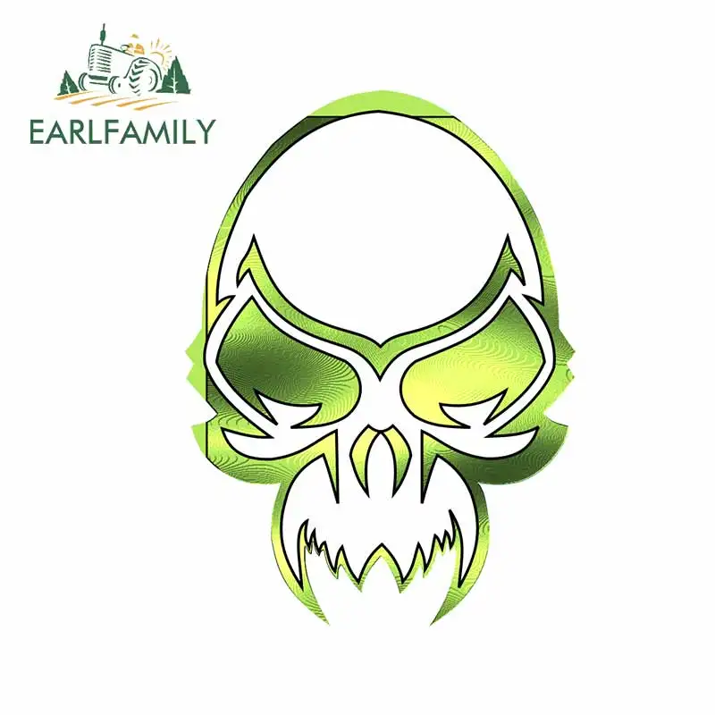 EARLFAMILY 13 см x 9 Желтые стильные автомобильные наклейки с черепом виниловые