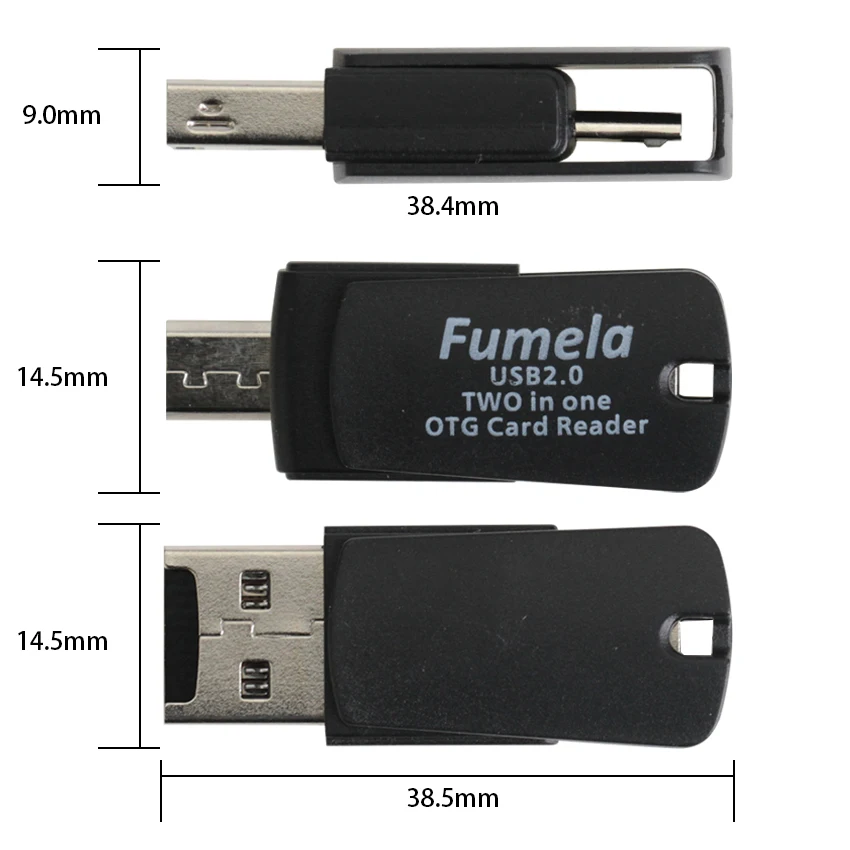 2-в-1 Micro USB 2 0 OTG адаптер + SD TF кардридер для Android телефонов внешний портативный