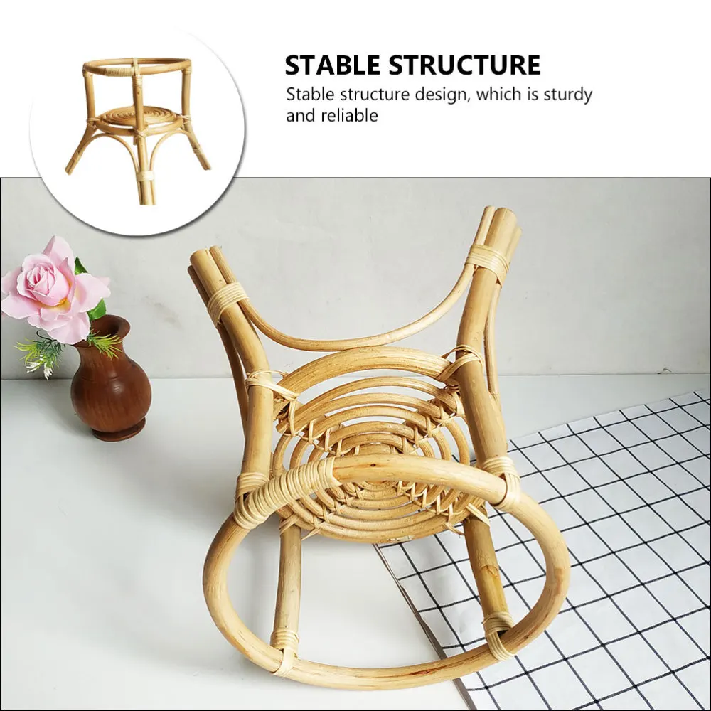 

1pc Rattan Craft Plant Pot Display Rack Indoor Plant Pot Rack Flowerpot Stand