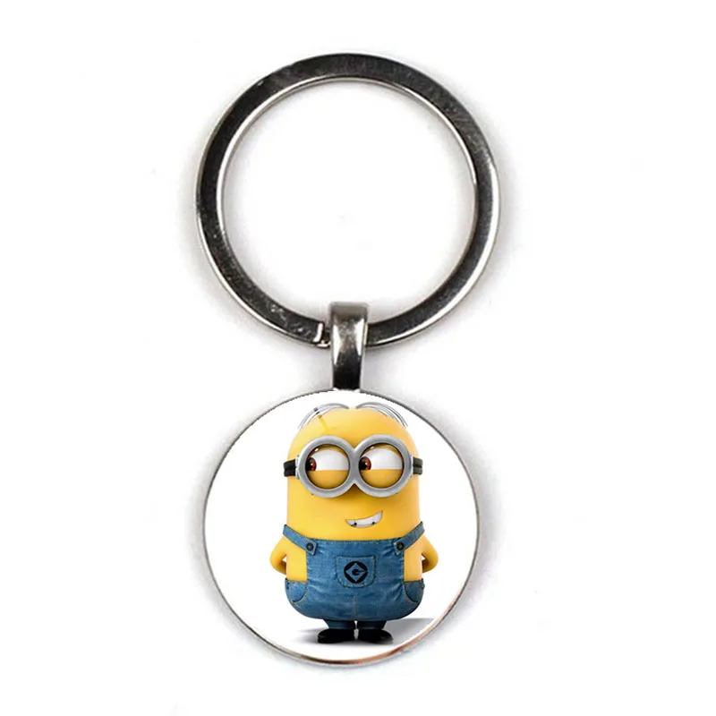 Despicable Me Minion Action Movie Glass Cabochon Keychains for Kid
