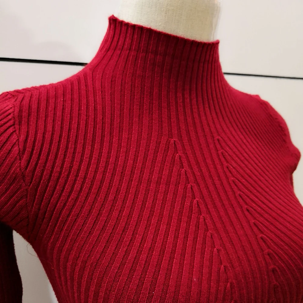 Осенние женские свитера реальные фотографии облегающий сексуальный плотный