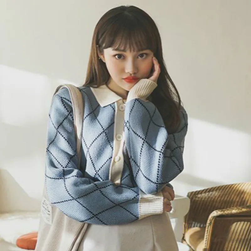 Женская обувь Сезон осень-зима с узором &quotромбиками&quot и свитер пальто вязаное