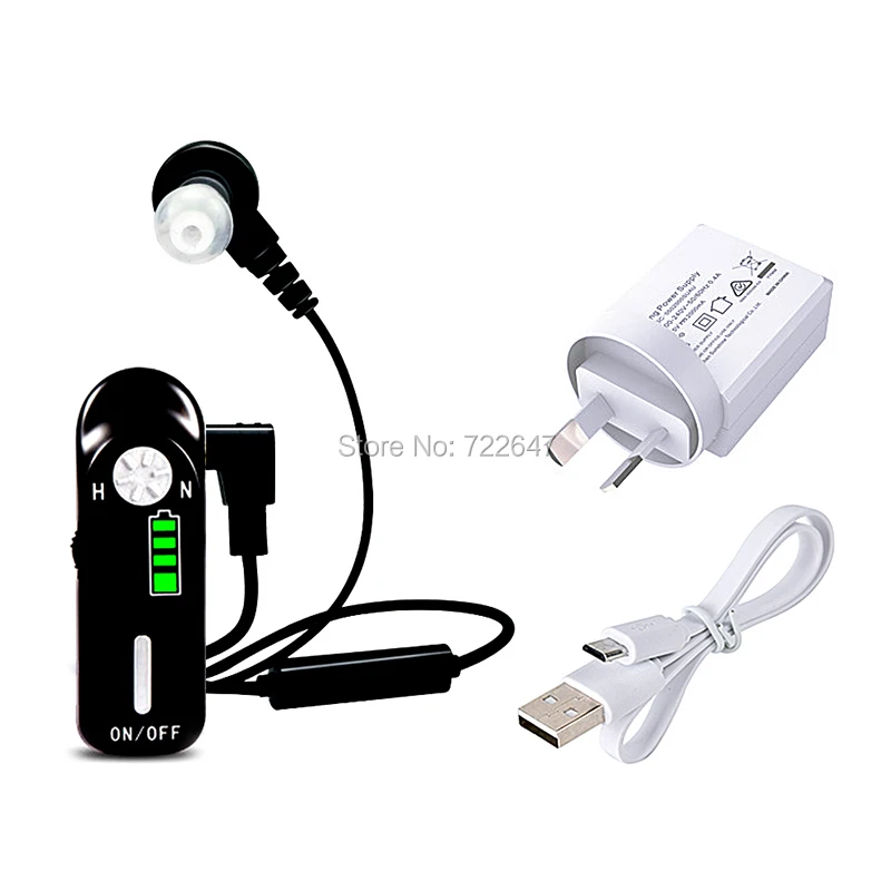 USB Перезаряжаемый Карманный слуховой аппарат слуховые аппараты для пожилых людей цифровые беспроводные супер усилители мощности для тяжелых глубоких потерь - Цвет: Single Ear - AU plug