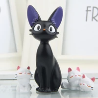 1pcs anime black cat jiji family cat baby kiki delivery service cartoon mini figures decoration magic pet dolls toys kids gift