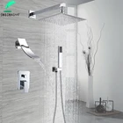 Хромированный смеситель для тропического душа, настенное крепление