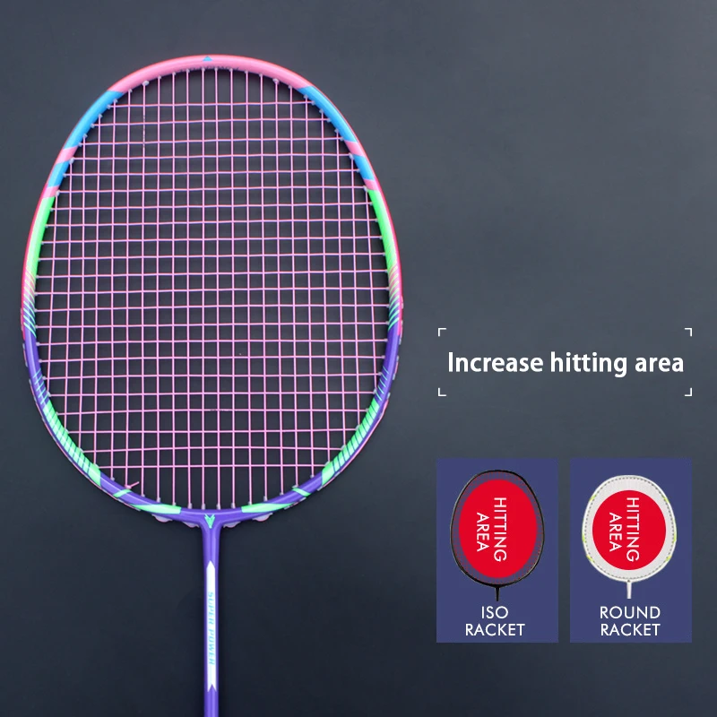 Ракетки для бадминтона из углеродного волокна суперсветильник ракетки 8U 65 ± 3g