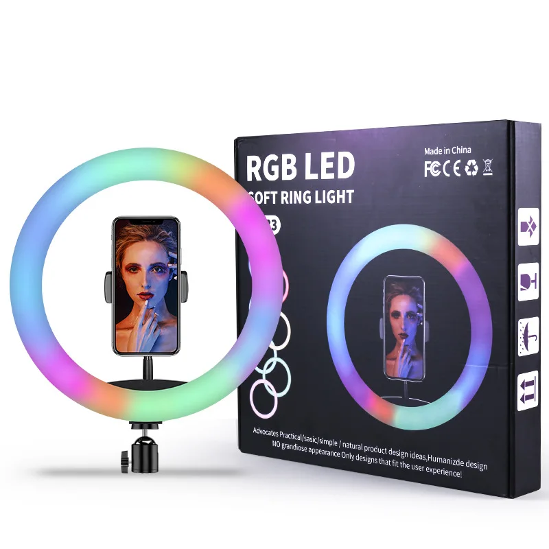 

Universal Selfie Lamp for Mobile Phone Lens Portable Flash Ring color LED Luminous Ring Clip Light For iPhone 8 7 6 Plus Samsung