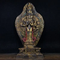 15 tibet buddhism bronze painted 1000 arms guanyin statue avalokitasvara buddha statue avalokite%c5%9bvara save the suffering