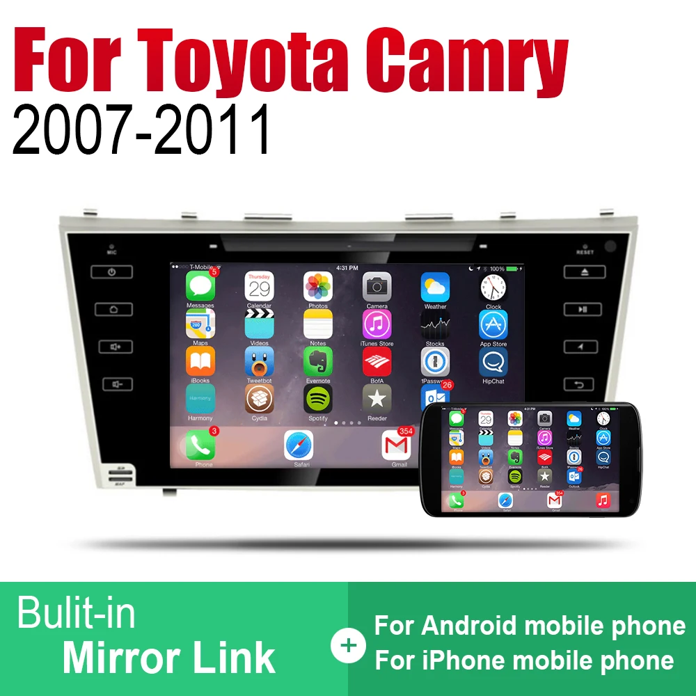 Автомобильный DVD-плеер ZaiXi GPS-навигация для Toyota Camry 2007 ~ 2011 Автомобильная