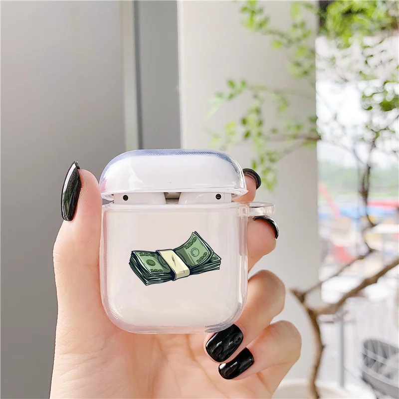 Мультяшный денежный чехол для Airpods 2 1 3 Airpod pro прозрачная смешная Прозрачная